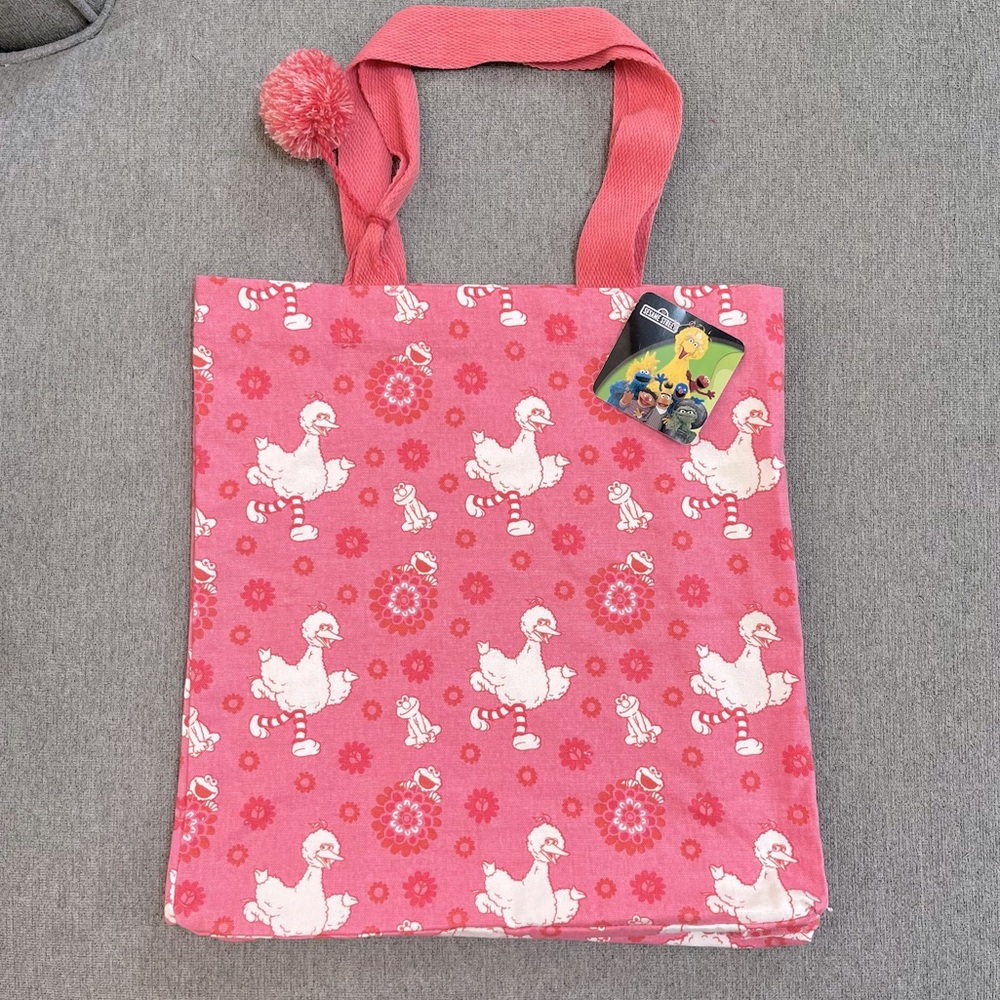 Sesame Street Character Tote Bag NWT Cotton Canvas Girlhoodcore Big Bird Elmo